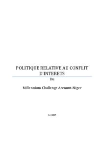 MCA-Niger-Politique-relative-au-Conflit-dintérêts